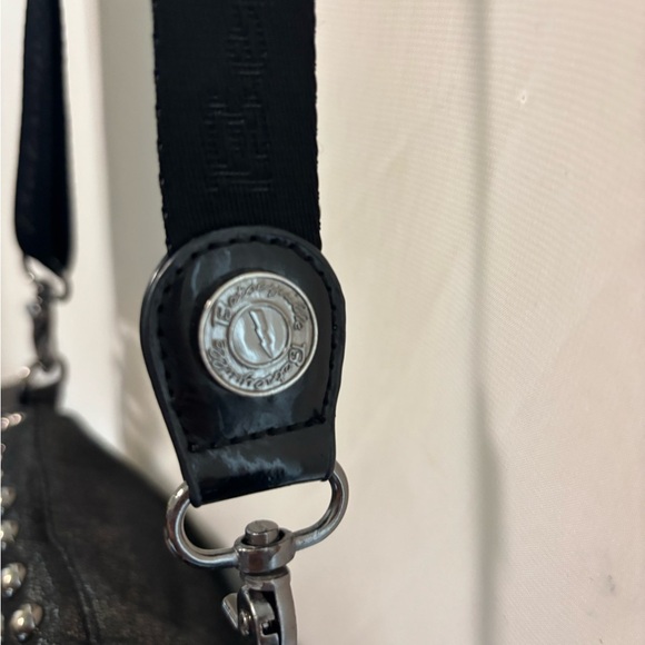 Betsyville by Betsey Johnson Studded Black Metallic Crossbody Bag - Picture 14 of 16